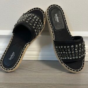 Botkier Black Espadrille Sandals with Studs